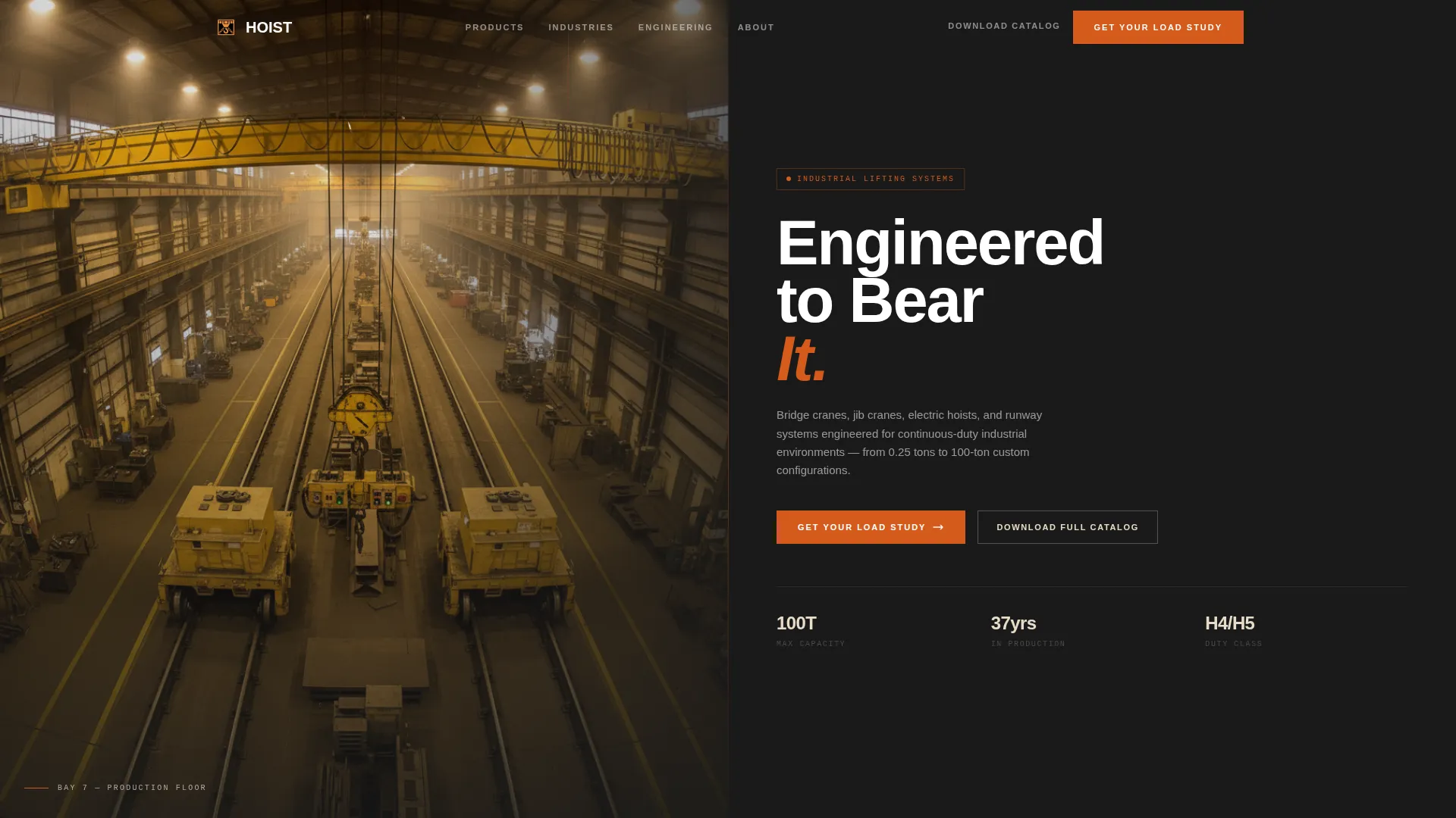 Crane & Hoist Manufacturer Landing Page Template