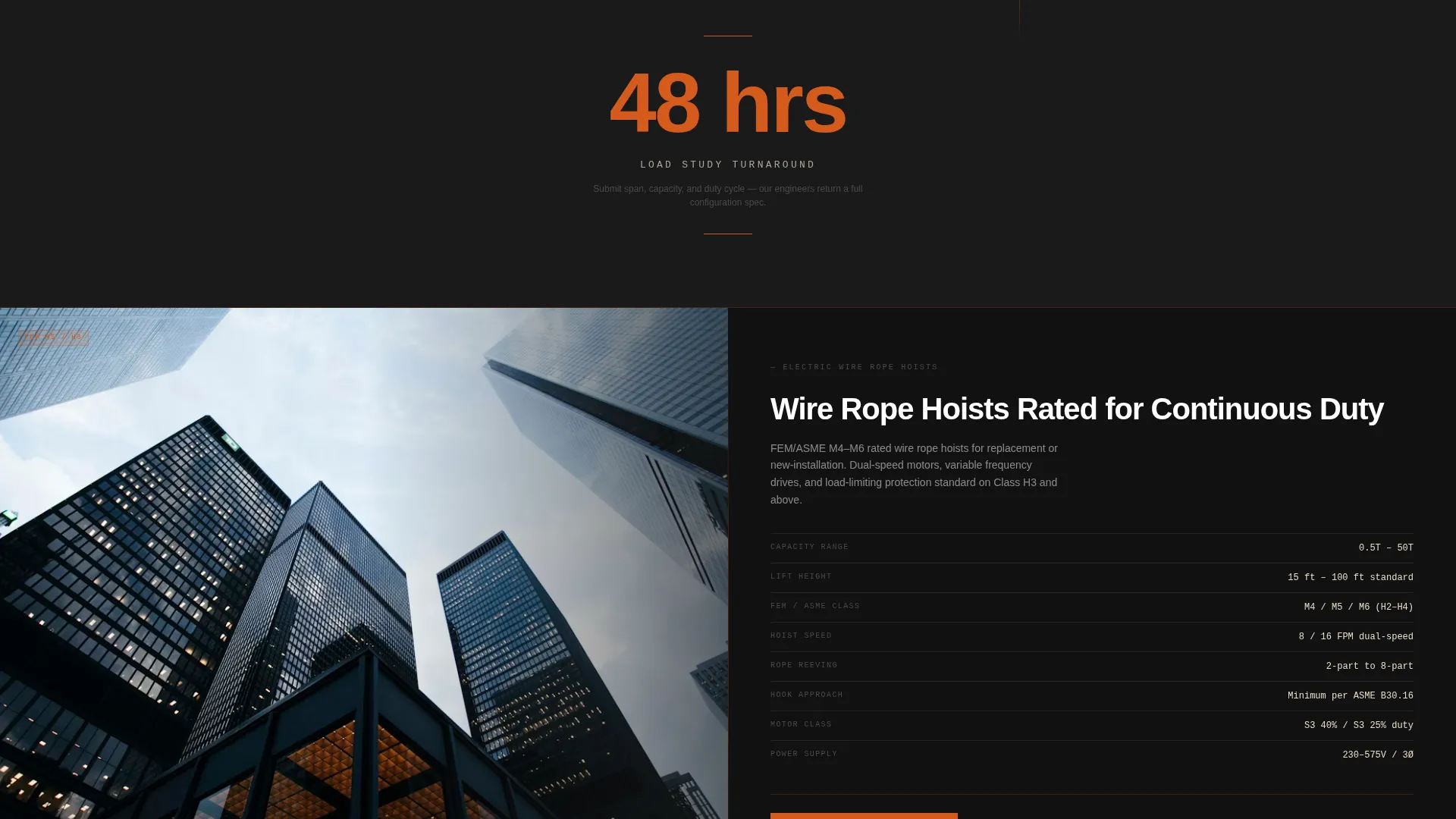 Crane & Hoist Manufacturer Landing Page Template