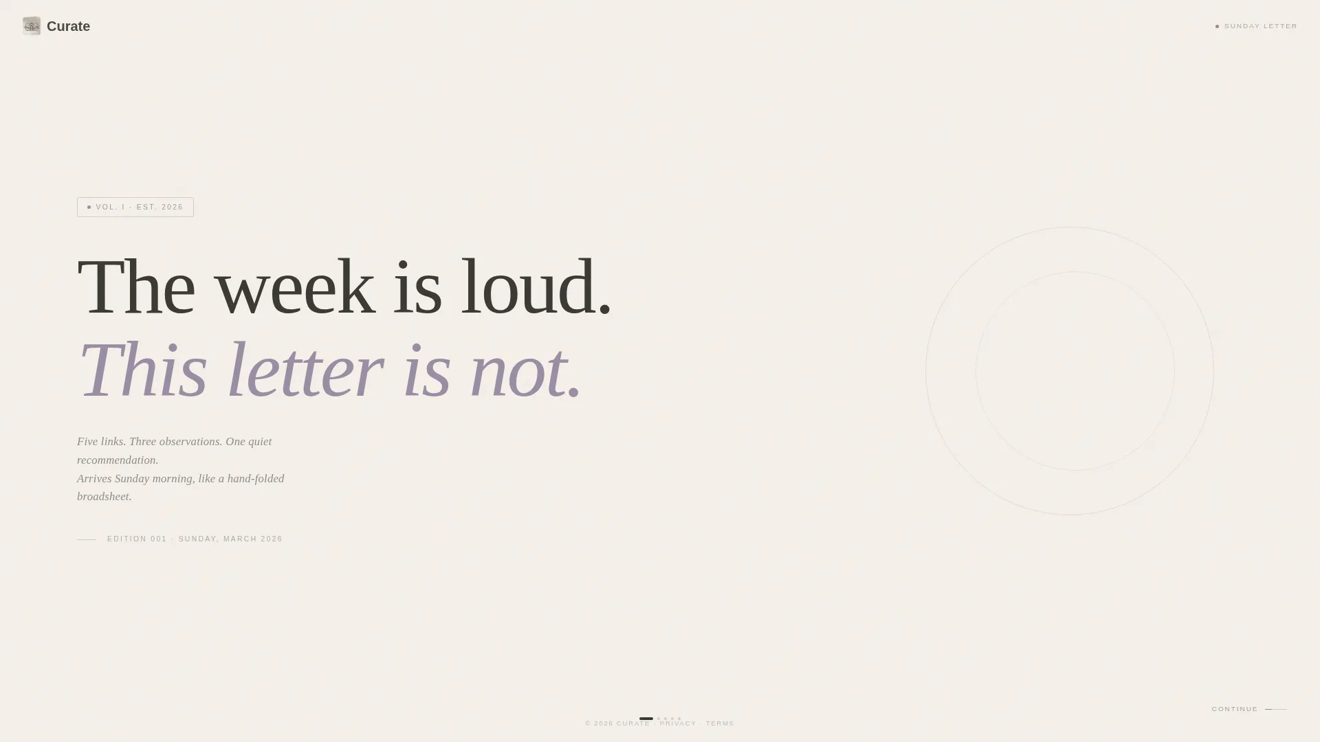 Refined Weekly Newsletter Landing Page Template