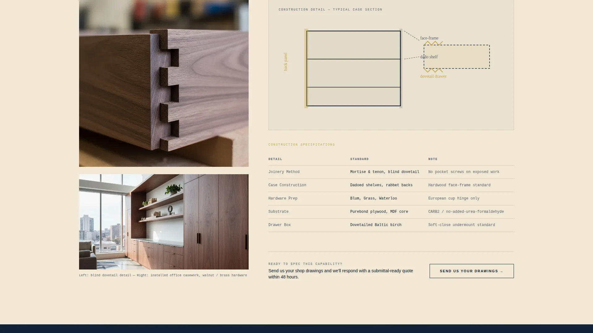 Millwork Landing Page Template for B2B Trade