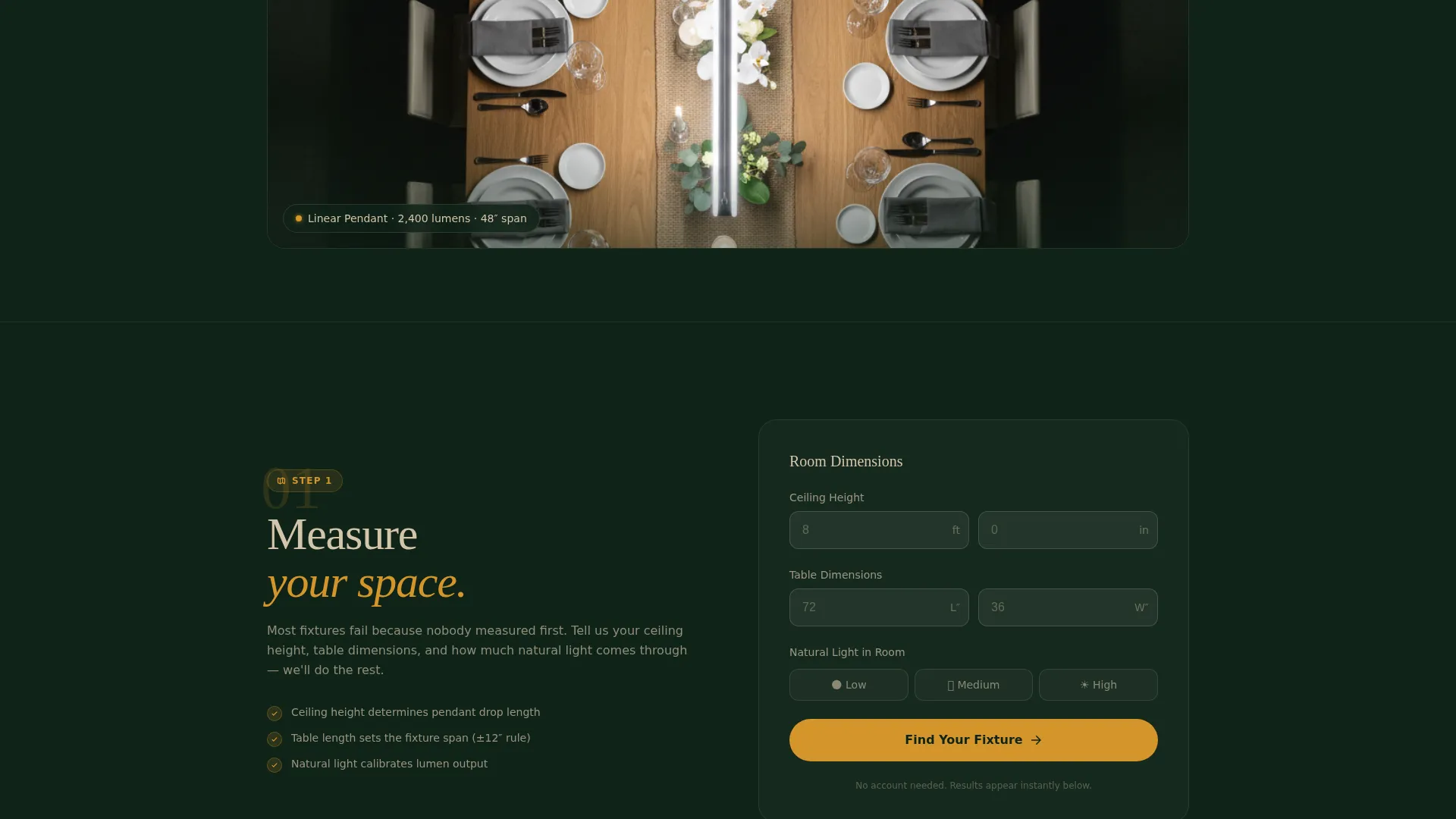 Dining Room Lighting Specialist Landing Page Template