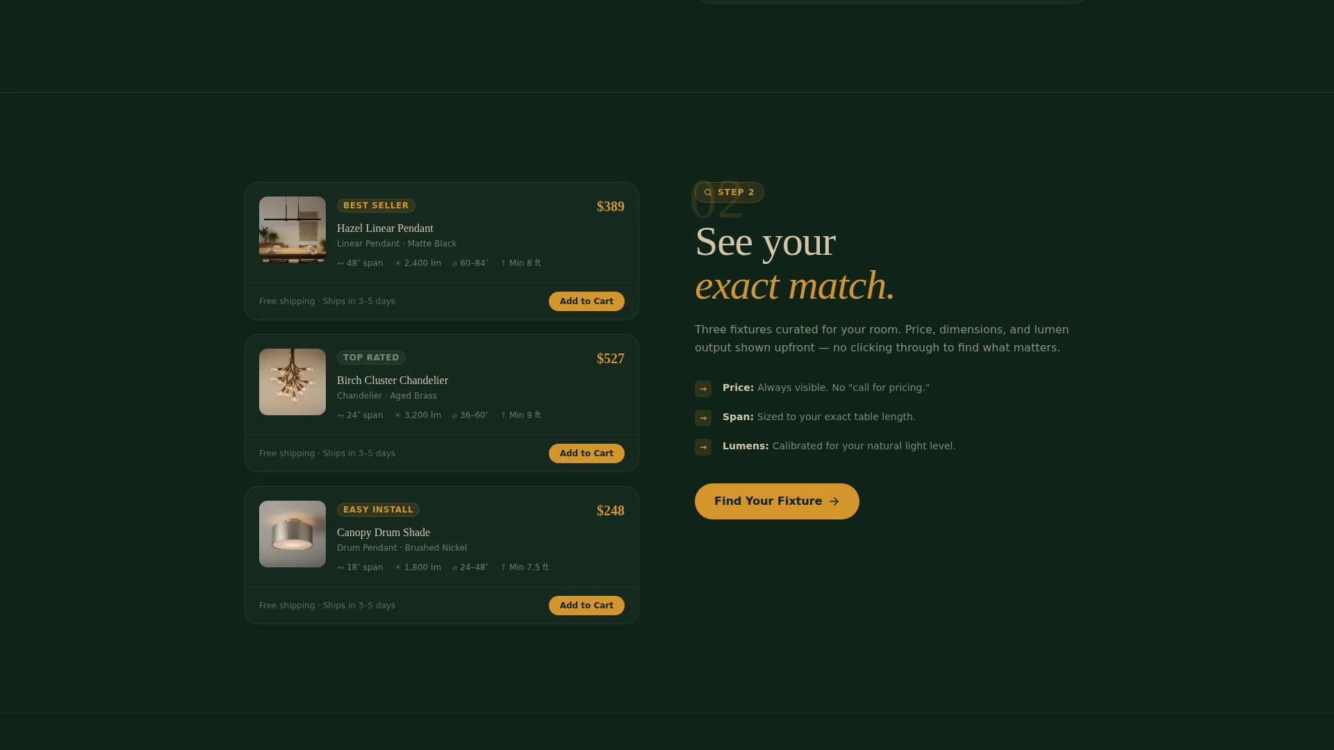 Dining Room Lighting Specialist Landing Page Template