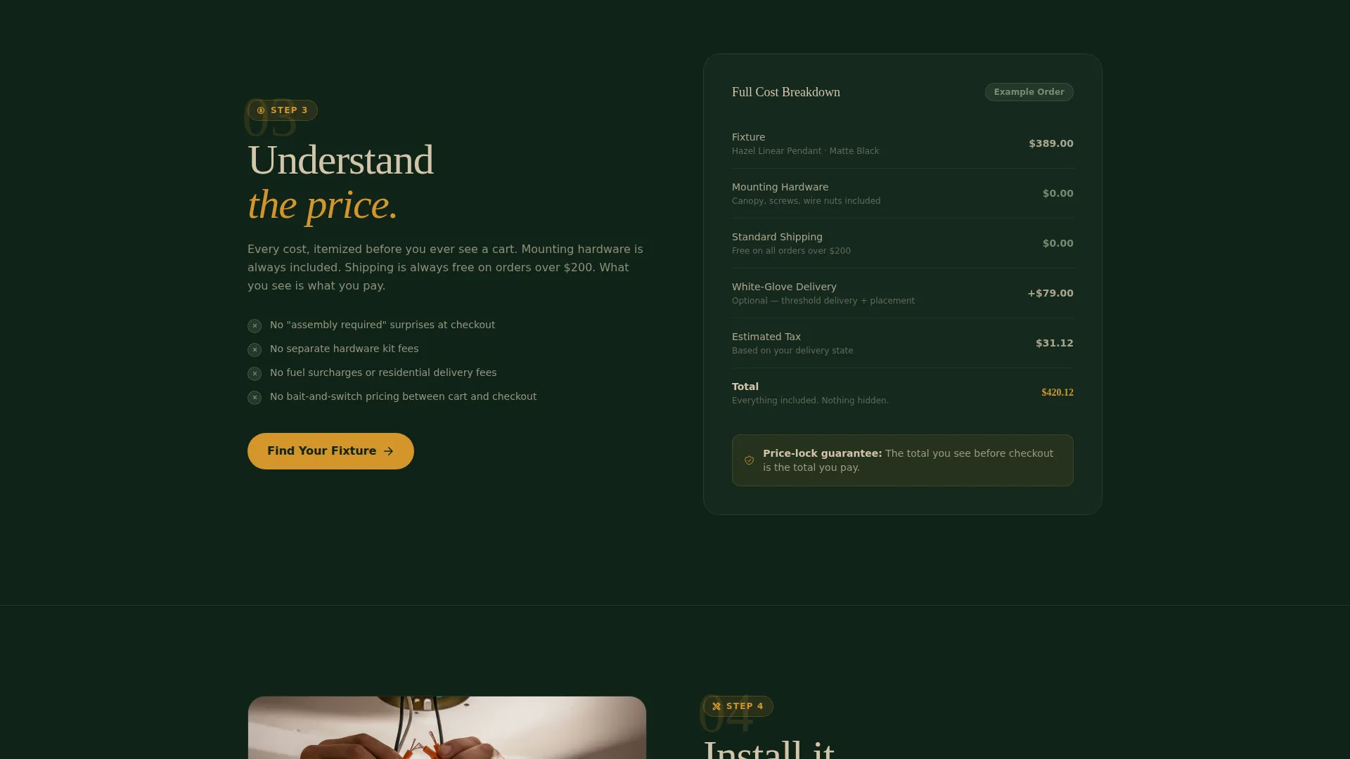 Dining Room Lighting Specialist Landing Page Template