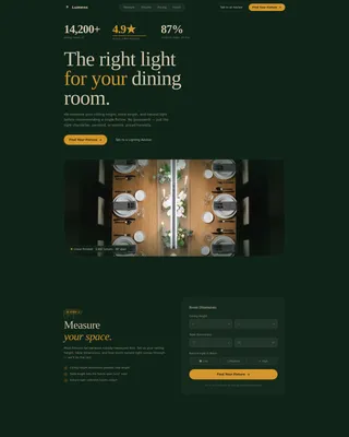 Dining Room Lighting Specialist Landing Page Template