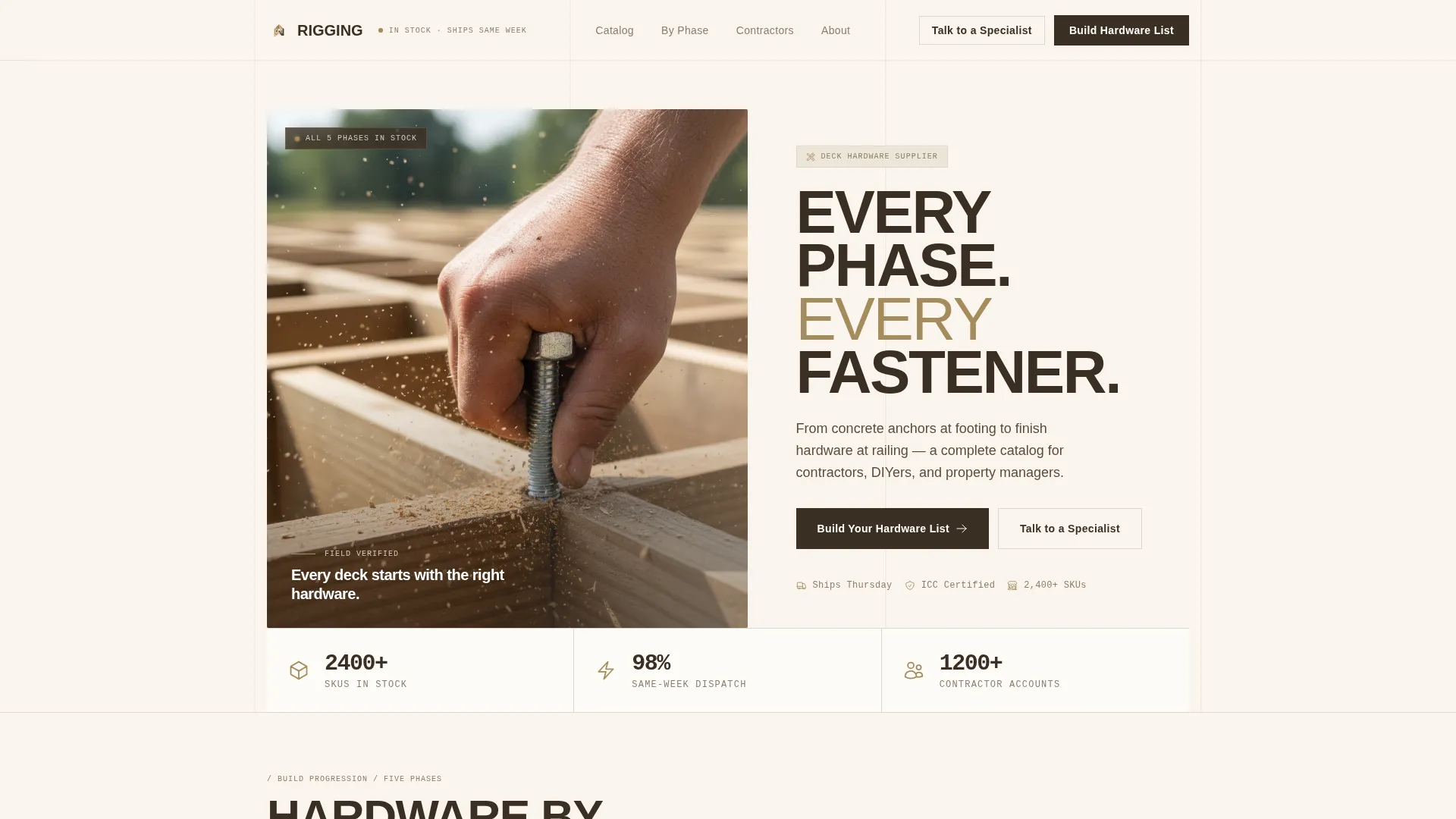 Trusted Deckhardware Landing Page Template
