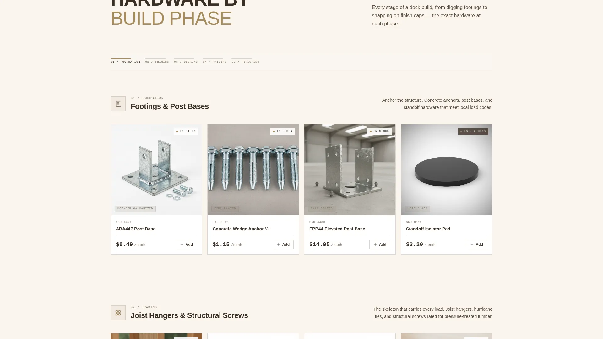 Trusted Deckhardware Landing Page Template