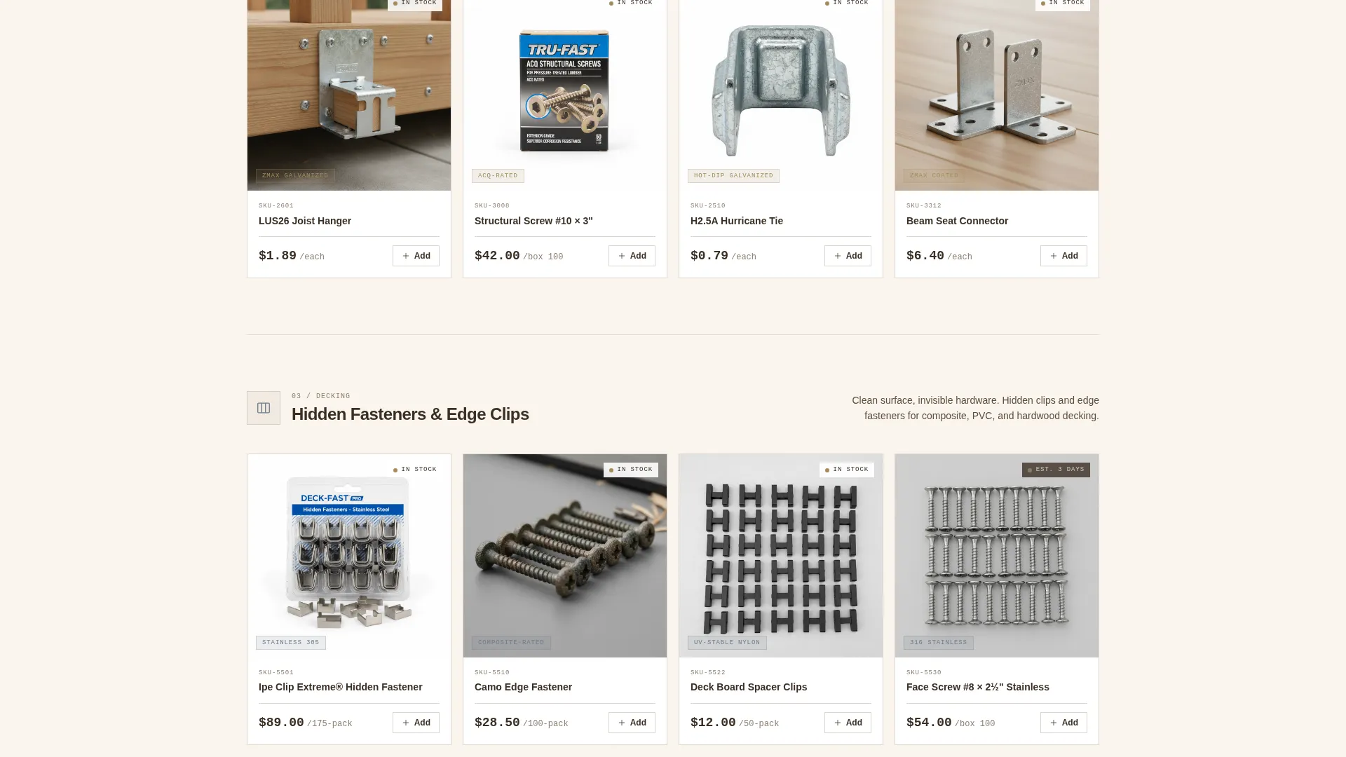 Trusted Deckhardware Landing Page Template
