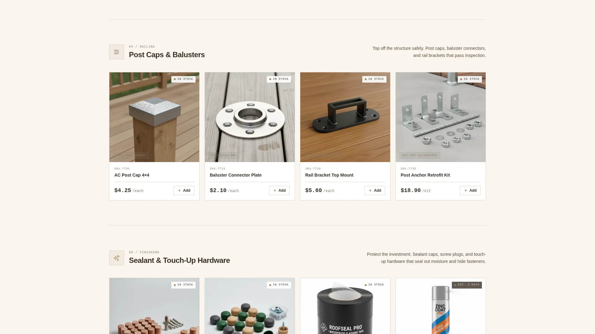 Trusted Deckhardware Landing Page Template