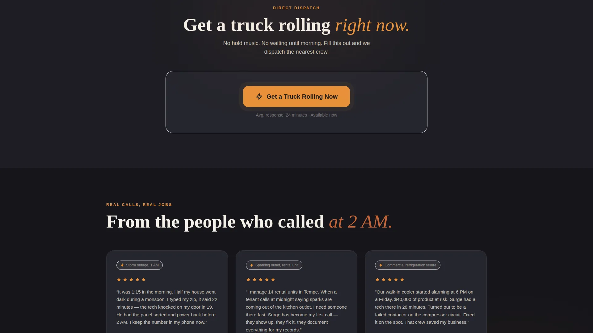 Emergency Electrical Landing Page Template