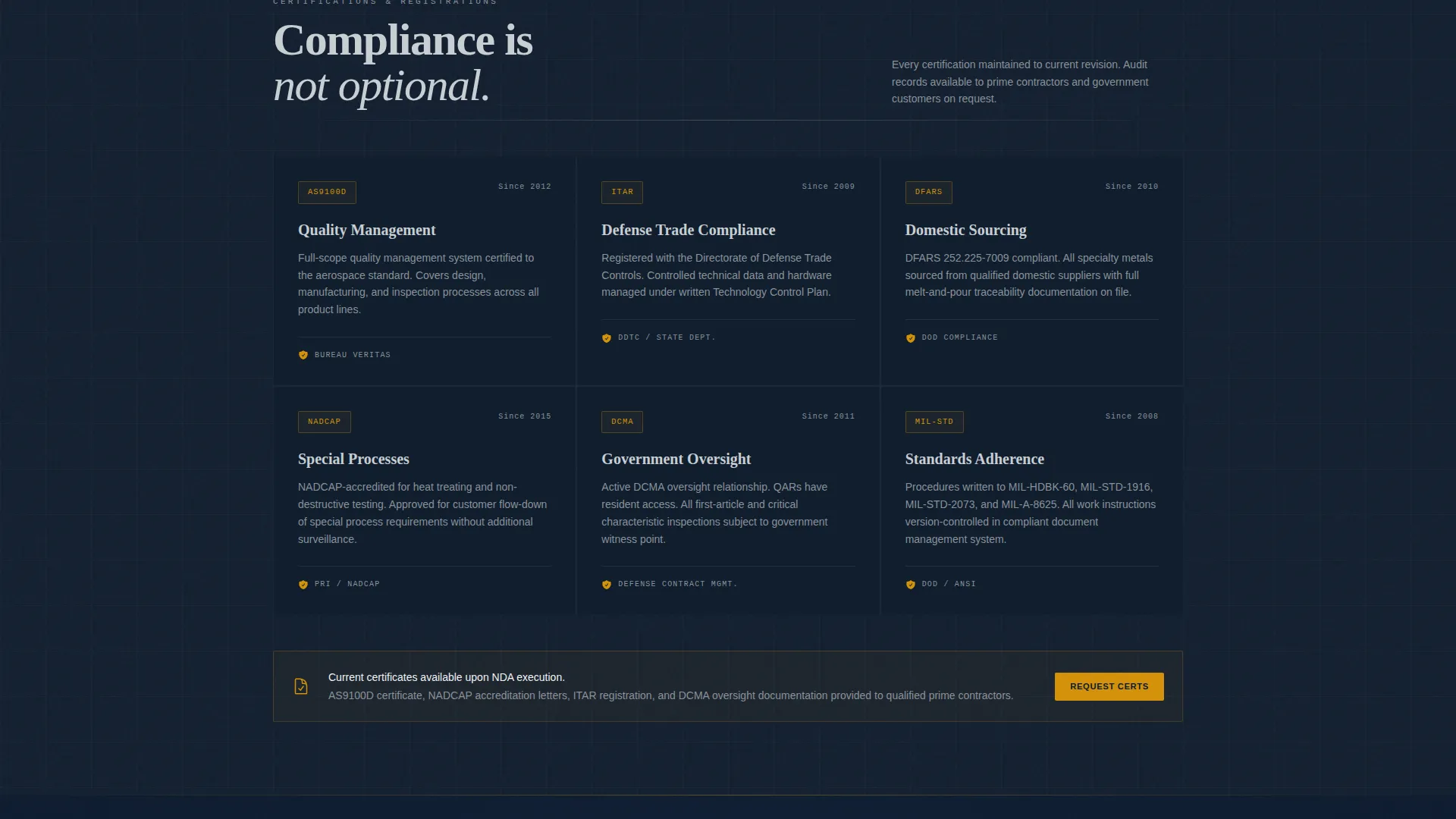 Defense Assembly Service Landing Page Template