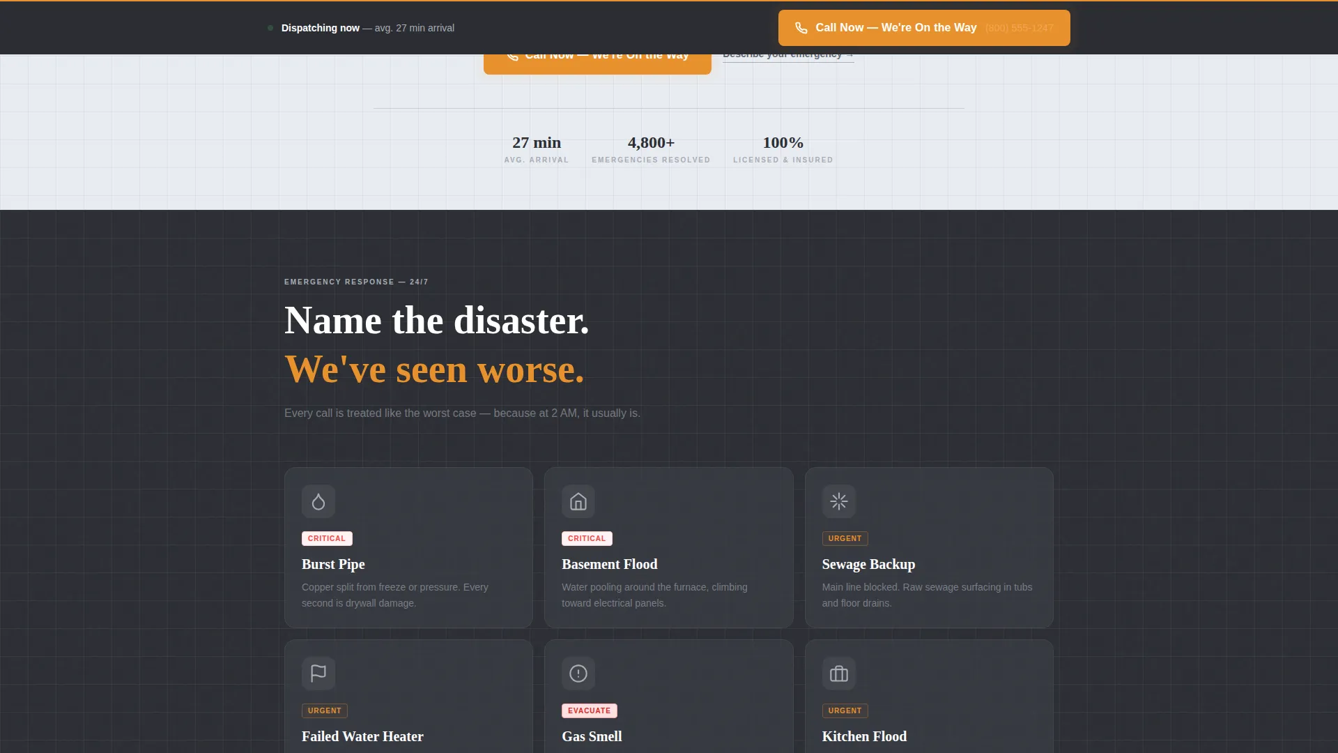 Emergency Plumber Landing Page Template