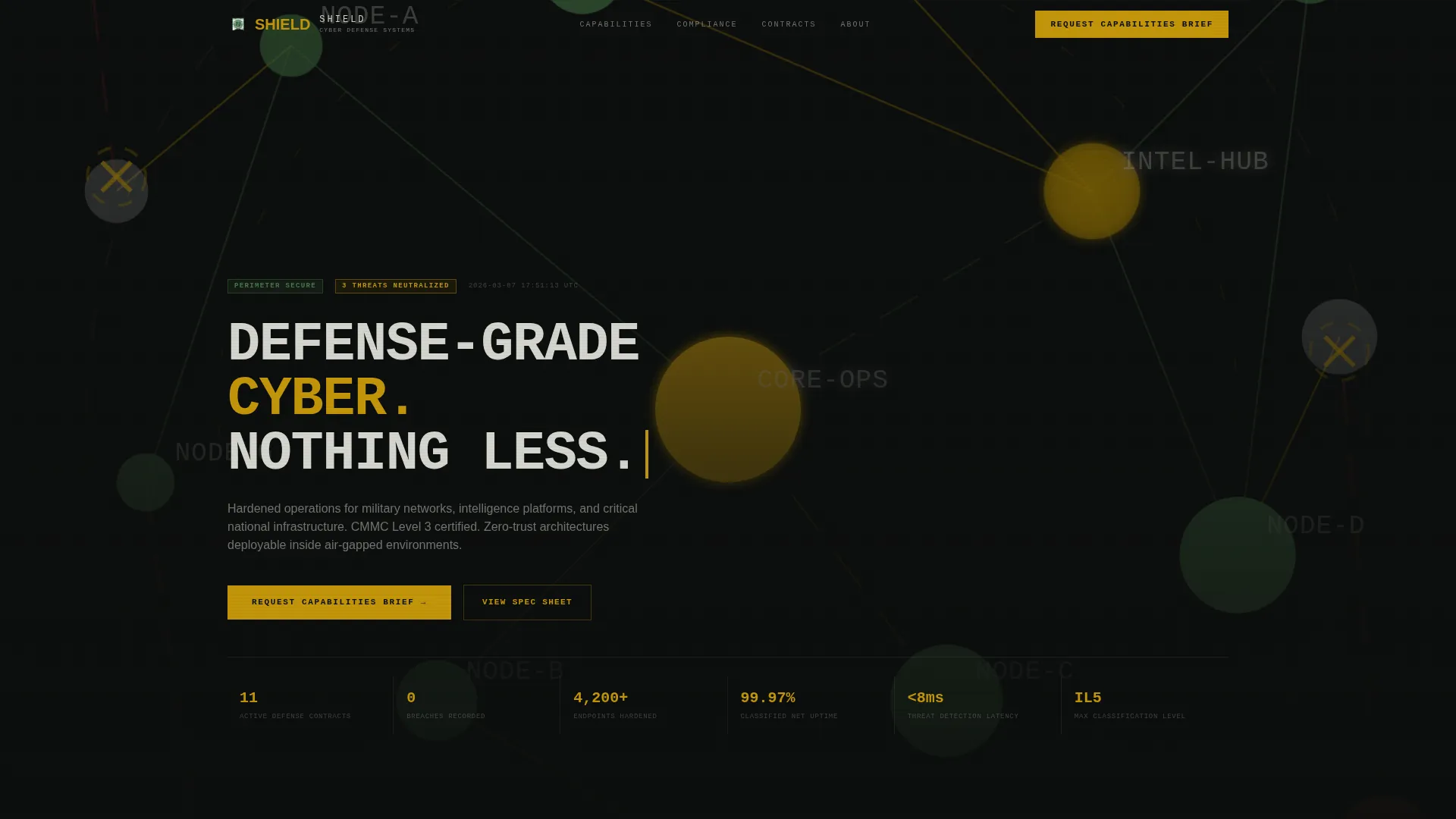 Cybersecurity Landing Page Template for Contractors