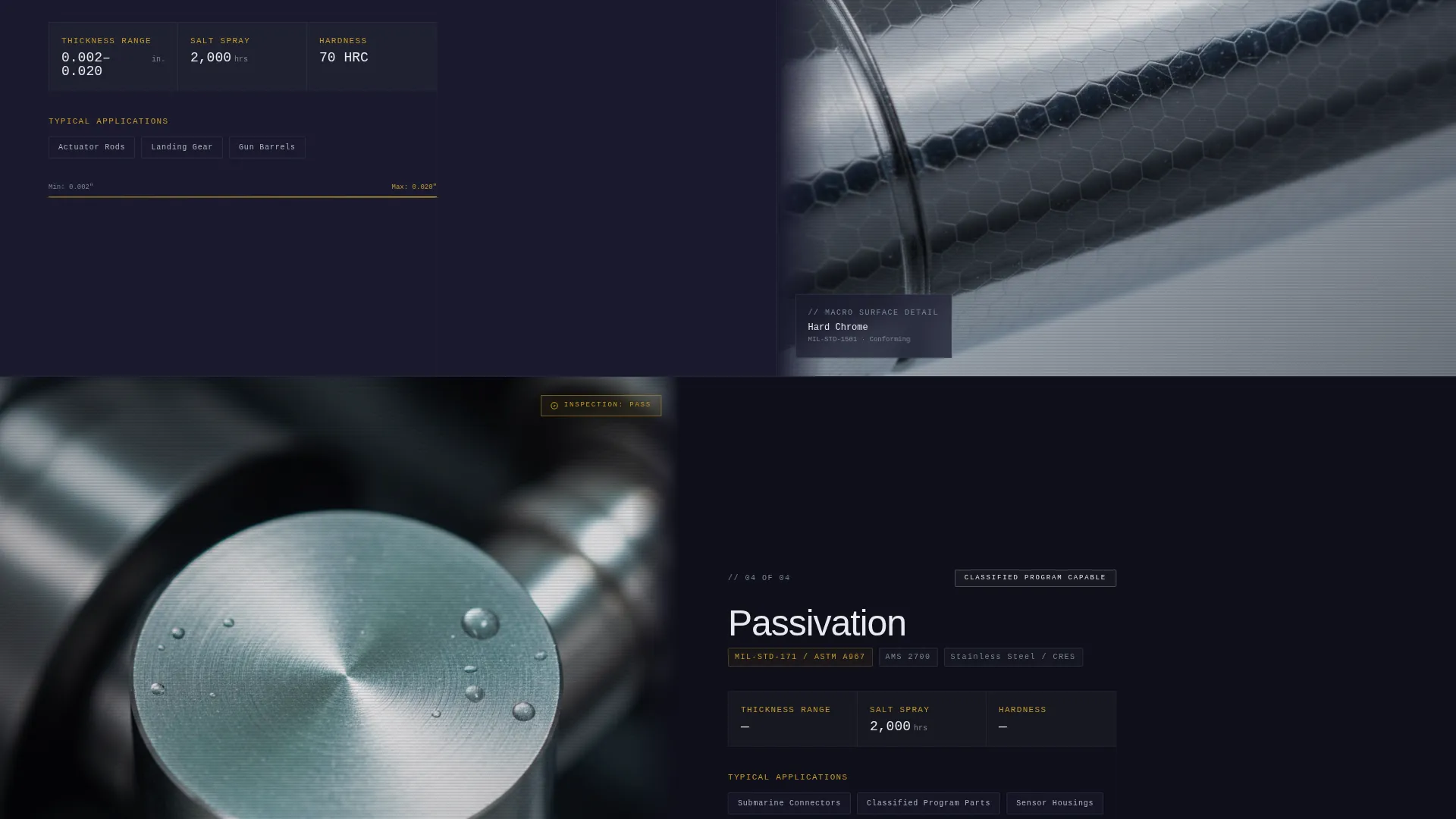 Defense Plating & Electroplating Landing Page Template