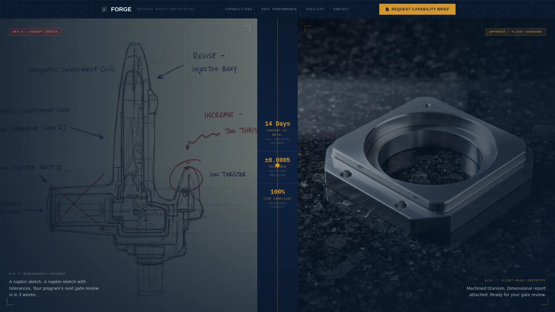 Defense Rapid Prototyping Landing Page Template