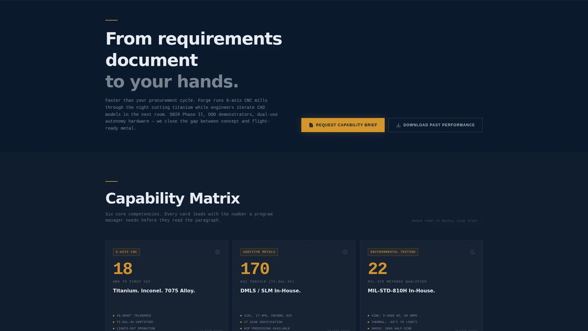 Defense Rapid Prototyping Landing Page Template