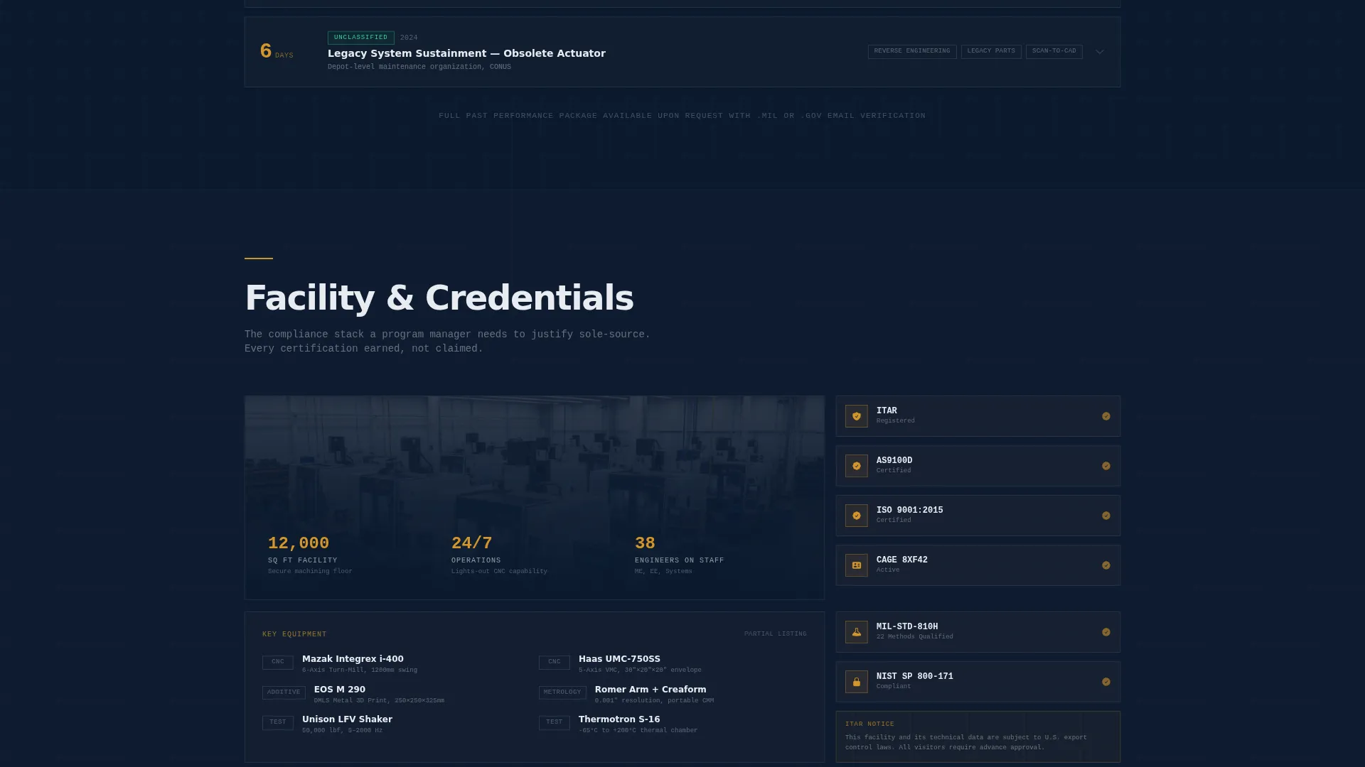 Defense Rapid Prototyping Landing Page Template