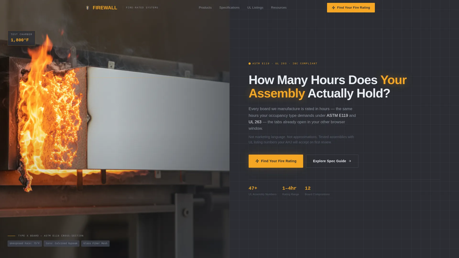 Fire-Rated Drywall Supplier Landing Page Template
