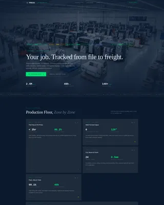 Digital Printing Dashboard Landing Page Template