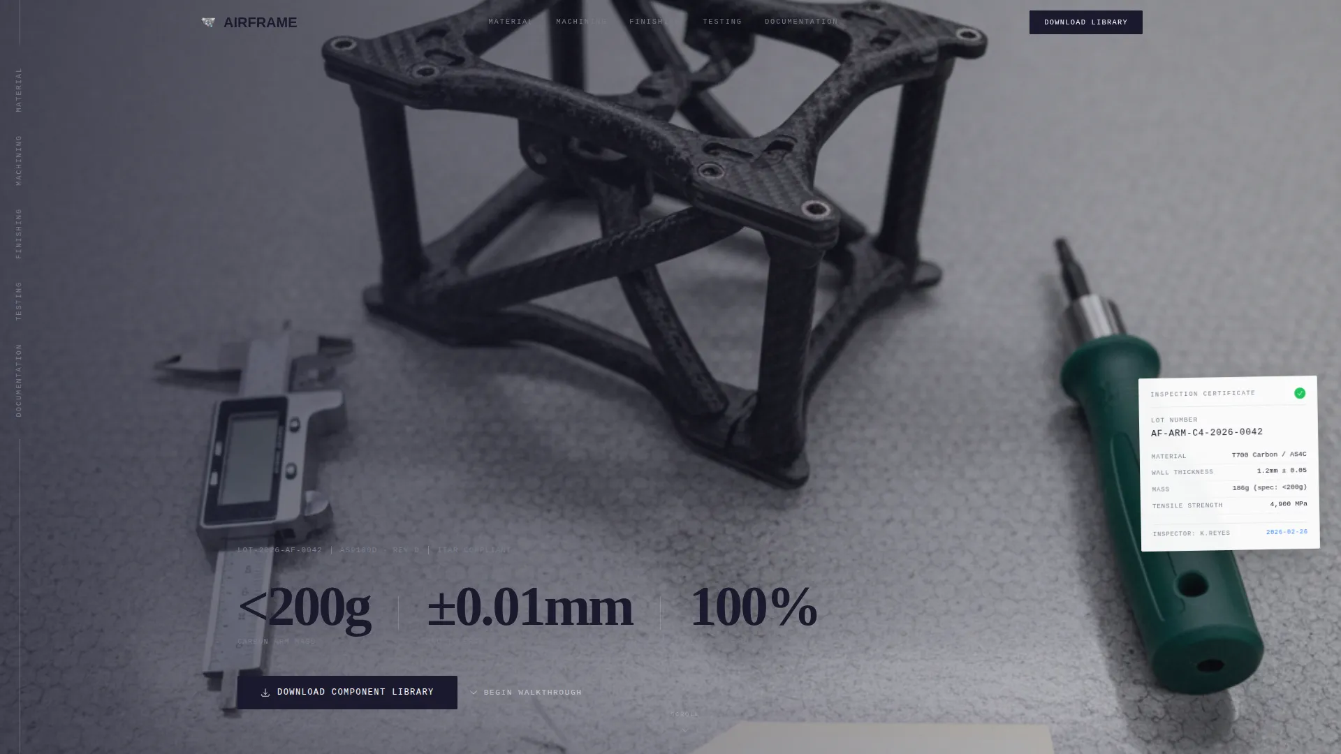 Precision Drone Component Manufacturer Website Template