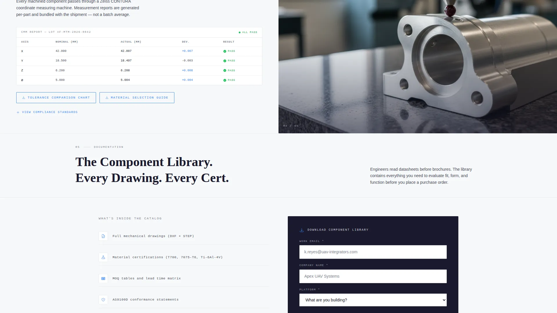 Precision Drone Component Manufacturer Website Template