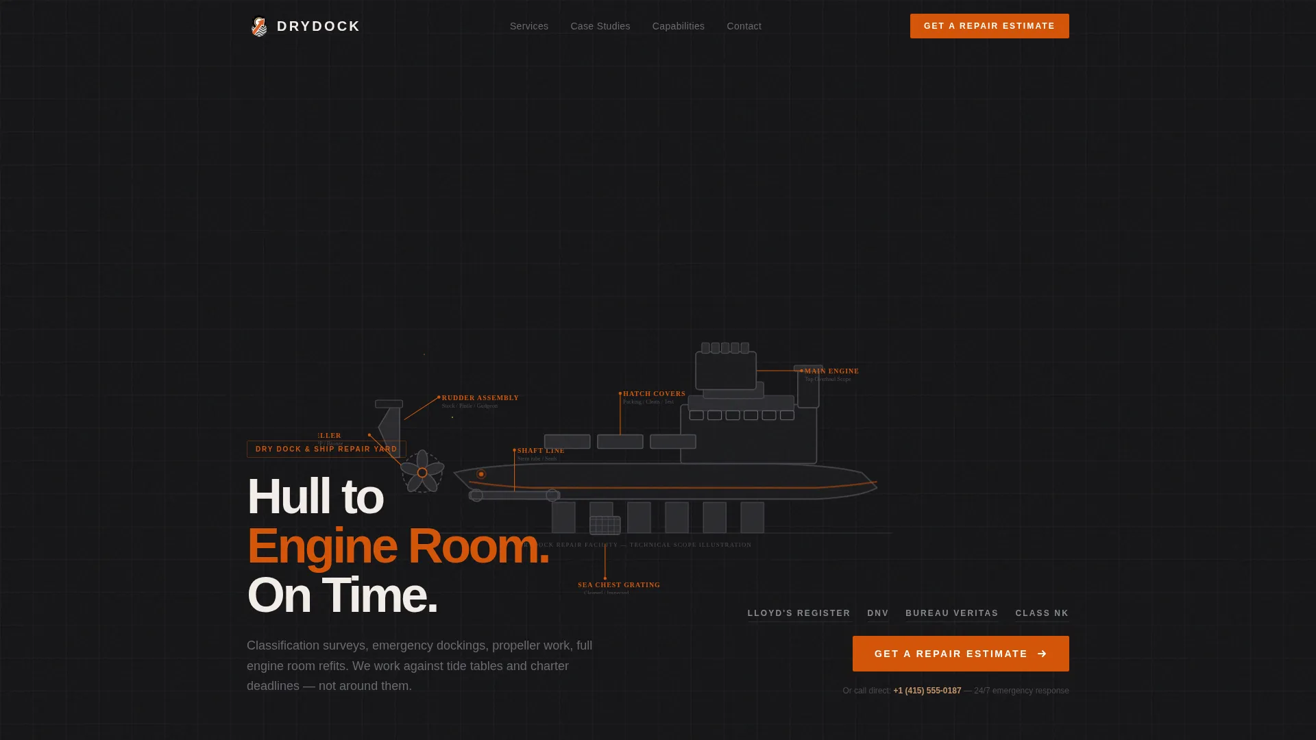 Industrial Ship Repair Landing Page Template