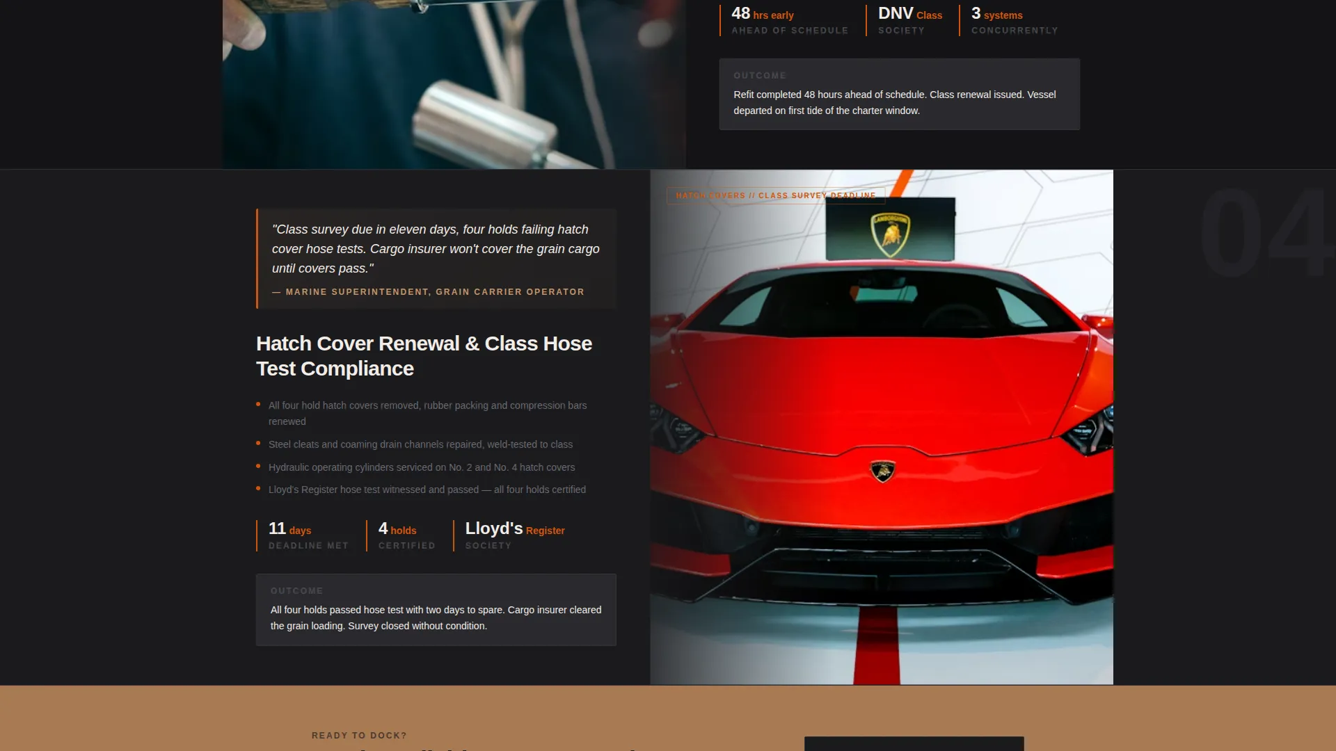 Industrial Ship Repair Landing Page Template