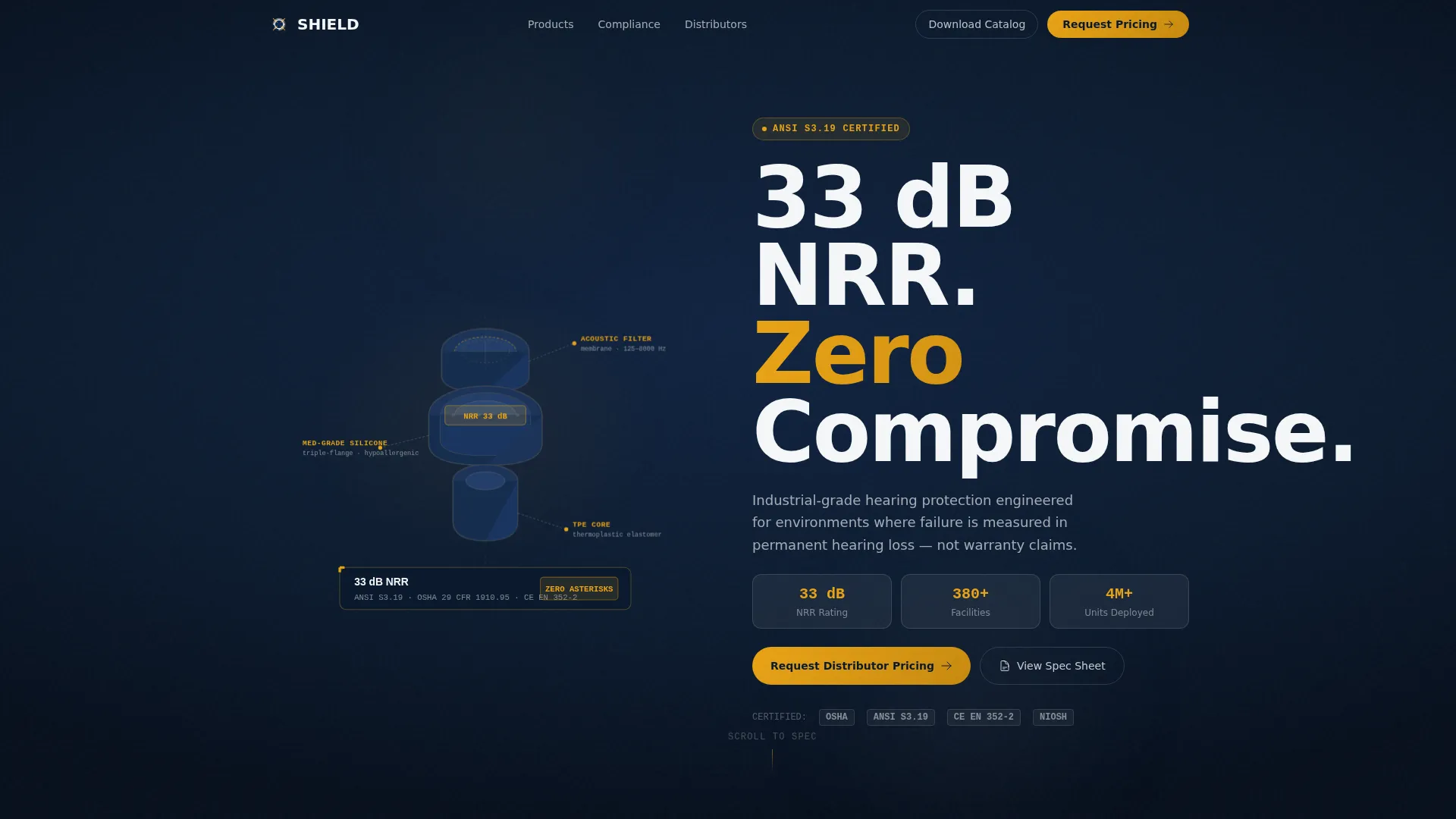 Ear Protection Manufacturer Landing Page Template