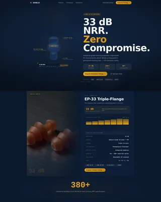 Ear Protection Manufacturer Landing Page Template