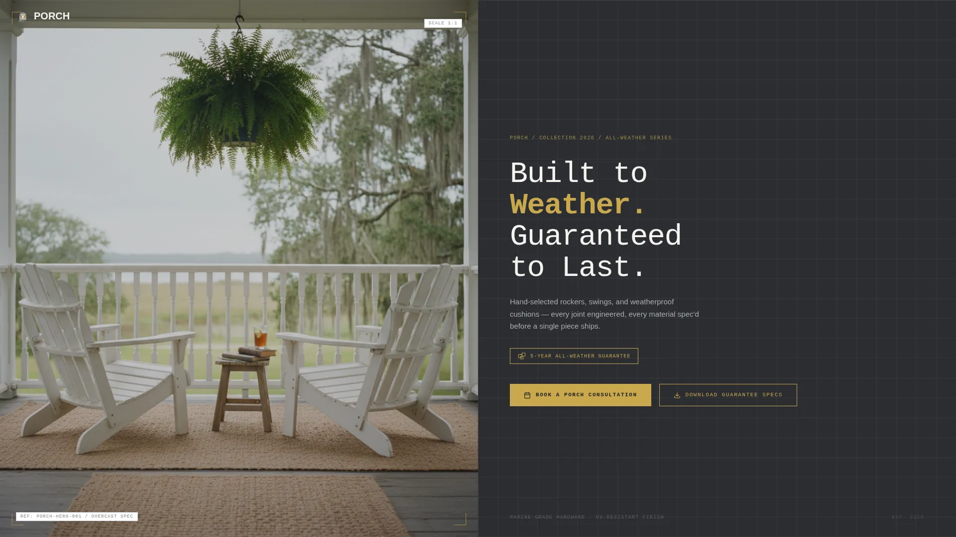 Front Porch Furniture & Décor Landing Page Template