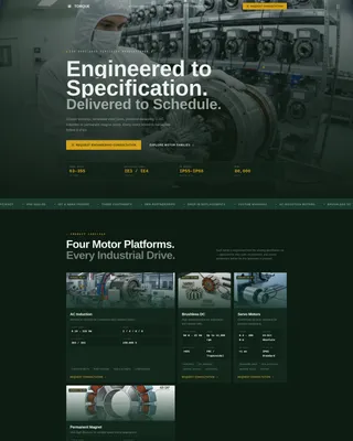 Electric Motor Manufacturer Landing Page Template