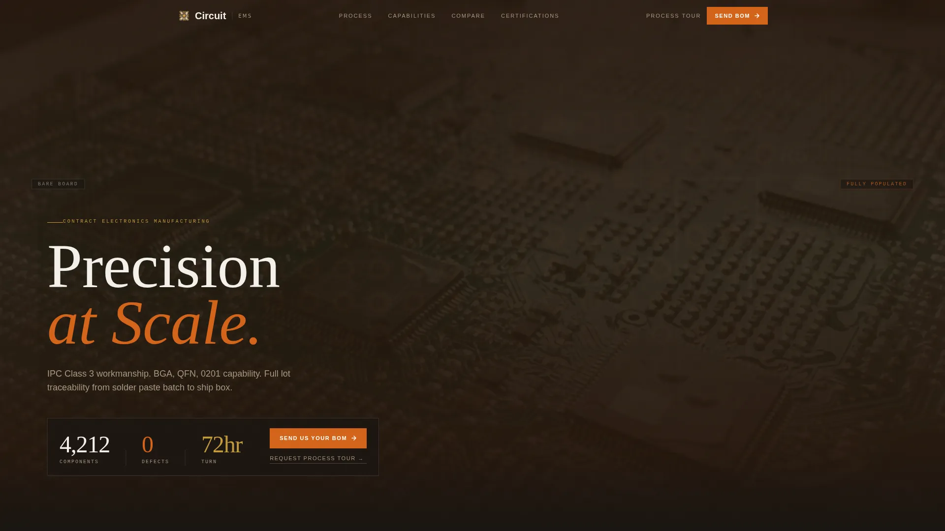 Precision Electronics Manufacturing Landing Page