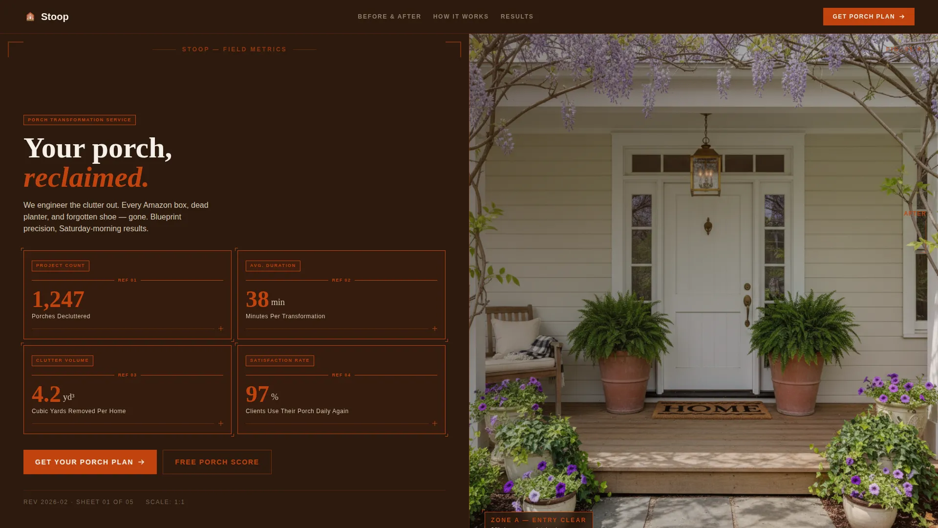 Front Porch Declutter Service Landing Page Template
