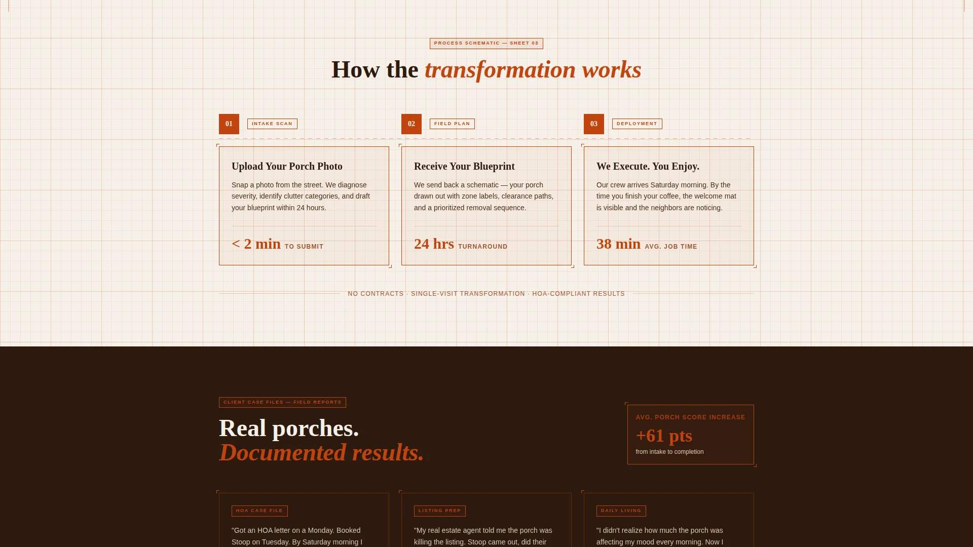 Front Porch Declutter Service Landing Page Template