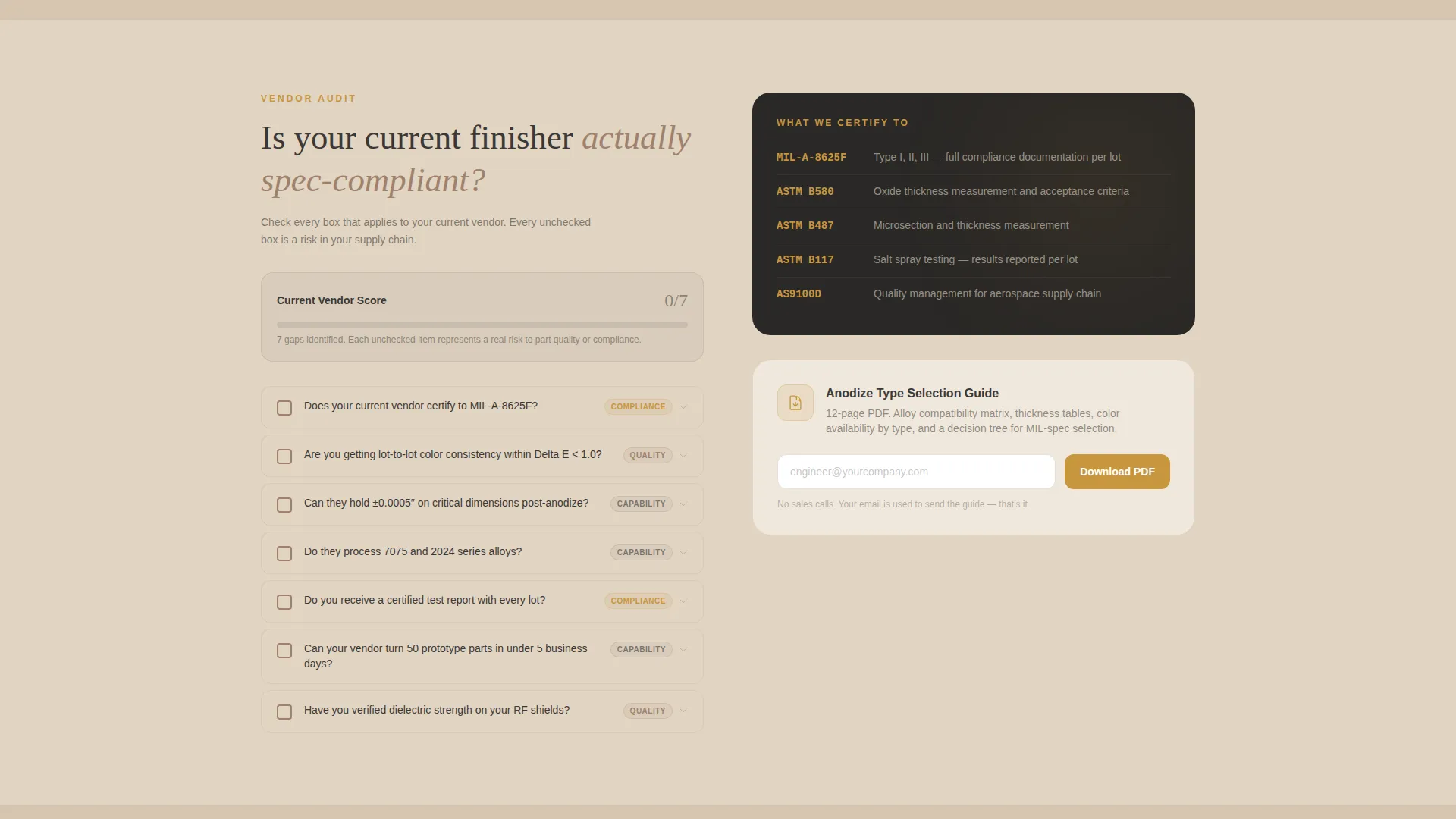 Electronics Anodizing Service Landing Page Template