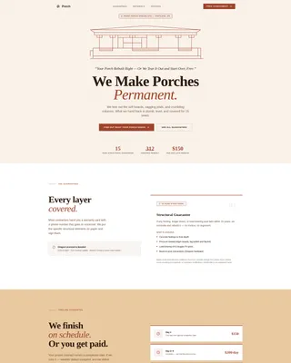 Front Porch Remodeling Contractor Landing Page Template