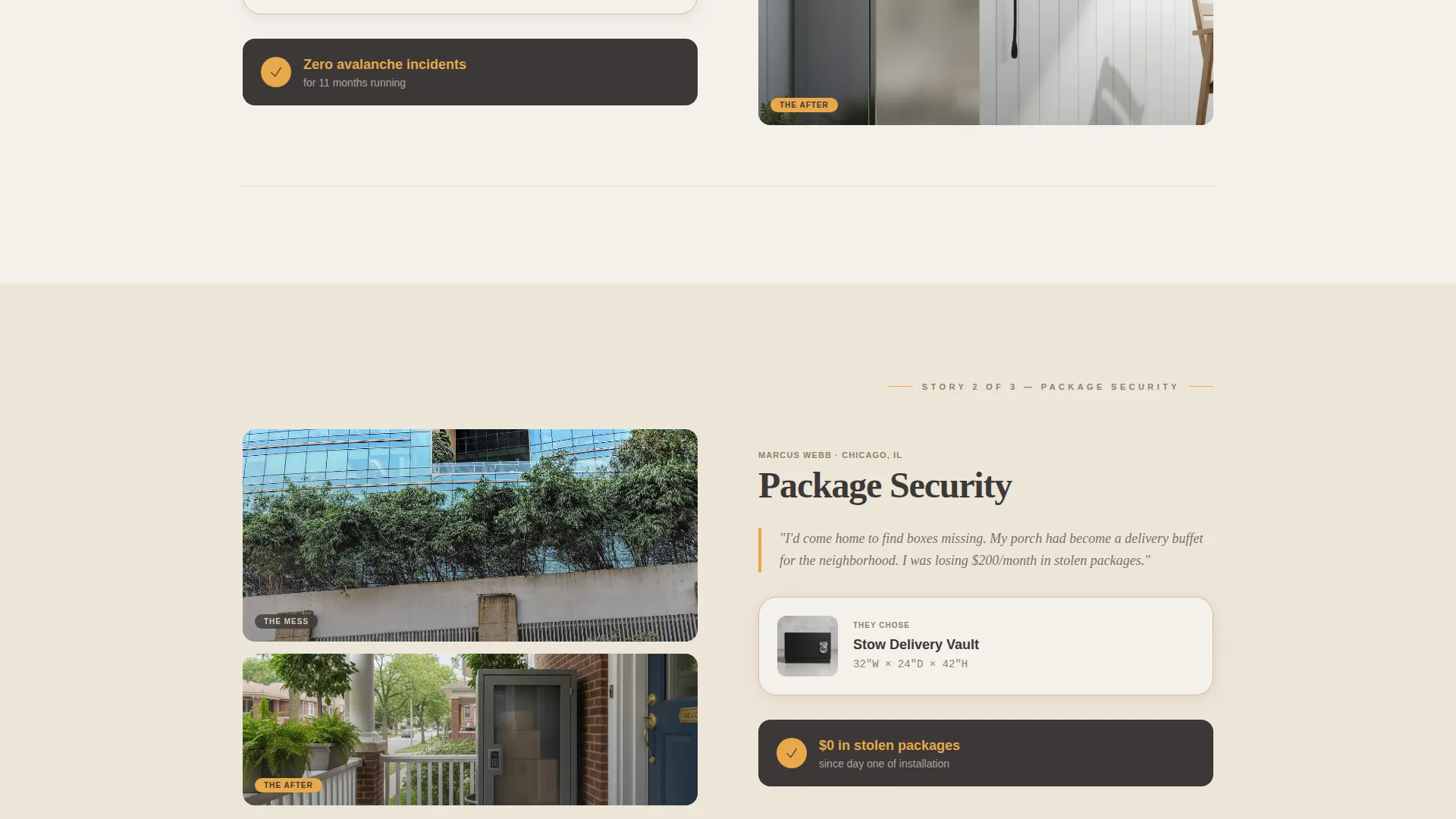 Porch Storage Landing Page Template - Industrial Raw