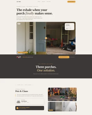 Porch Storage Landing Page Template - Industrial Raw