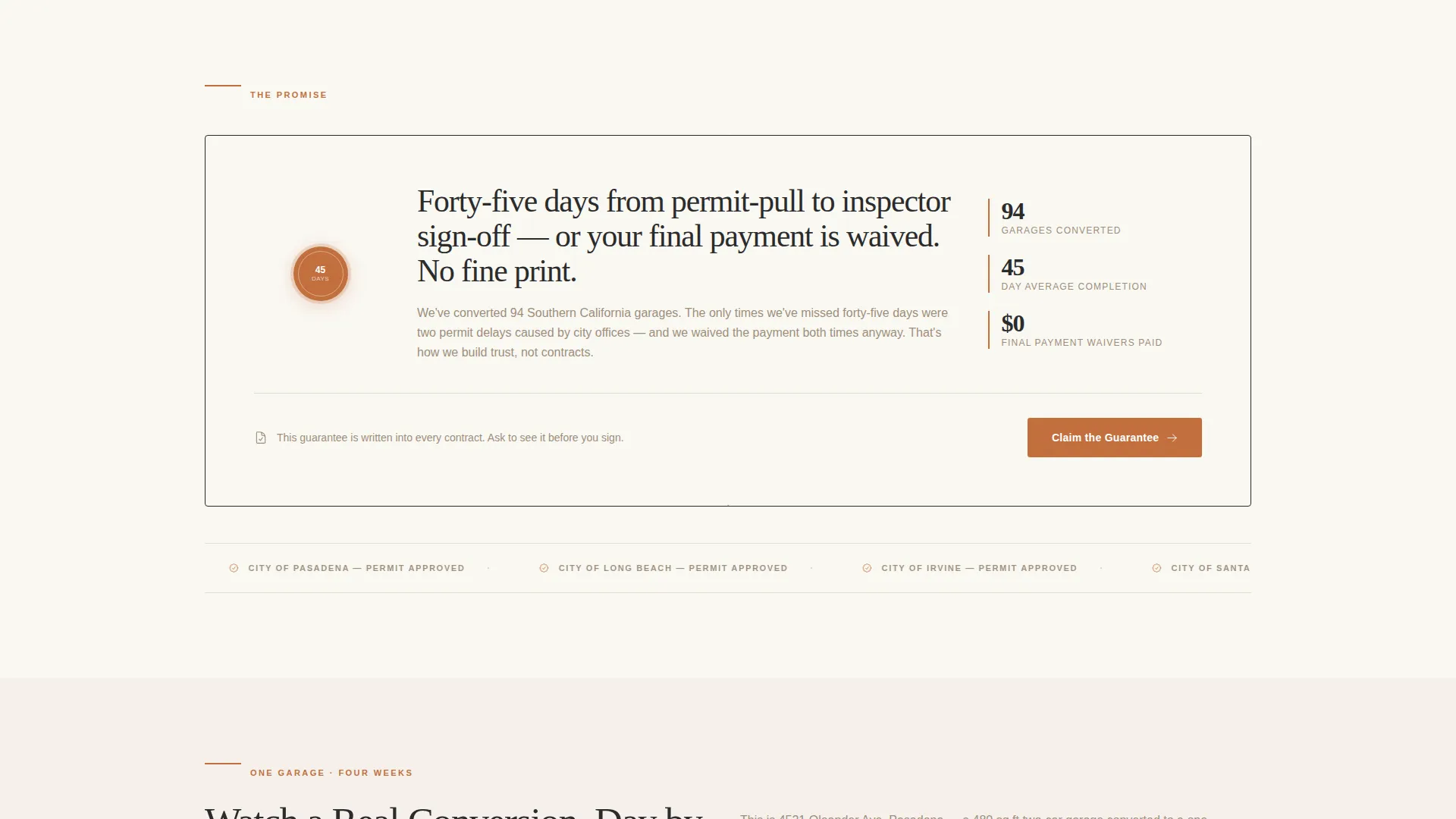 Garage Conversion Landing Page Template for ADU Specialists