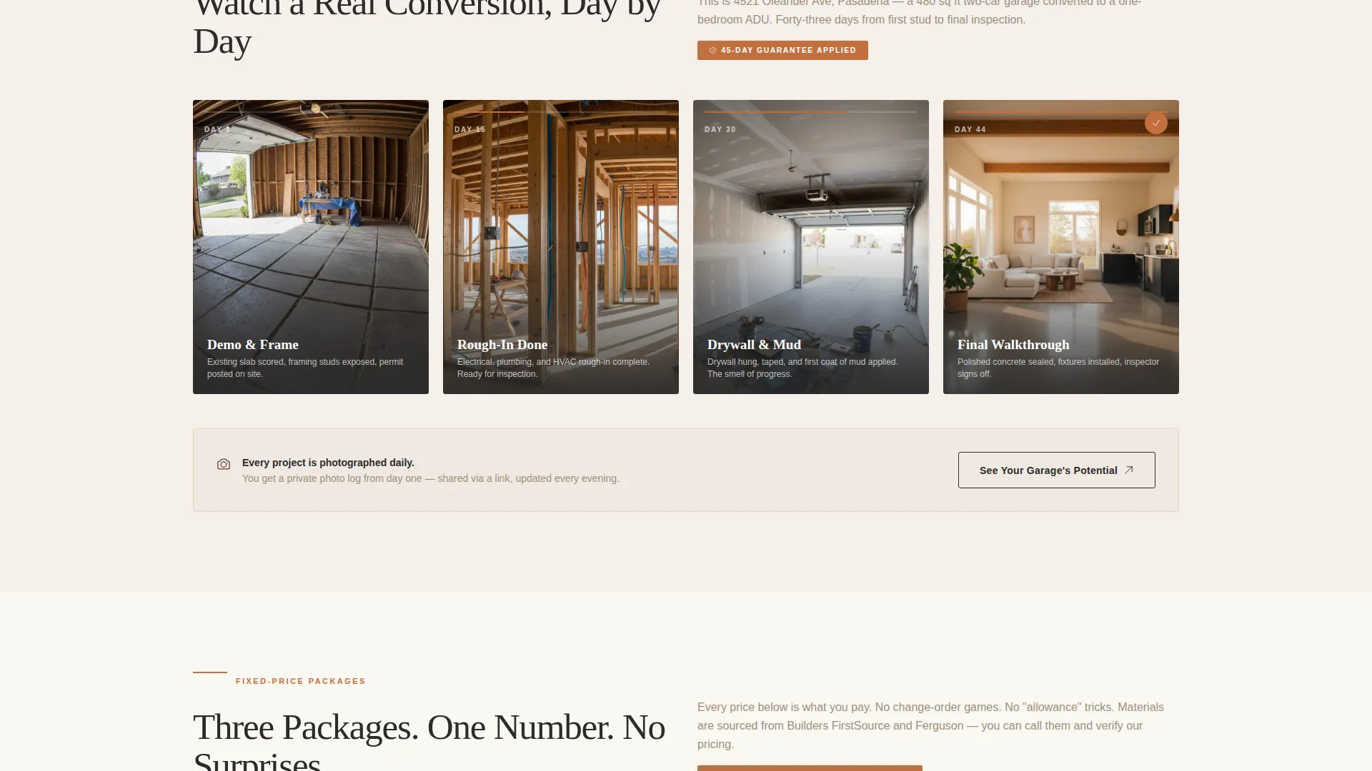Garage Conversion Landing Page Template for ADU Specialists