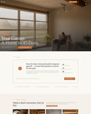 Garage Conversion Landing Page Template for ADU Specialists