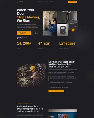 Garage Door Repair Landing Page Template