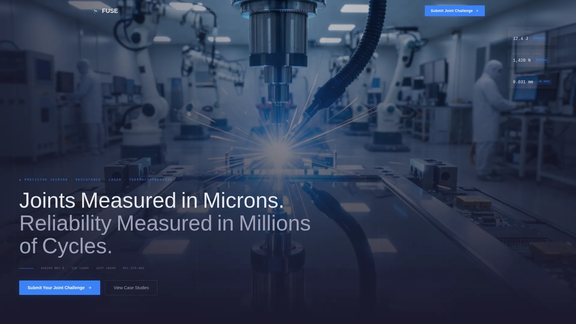 Precision Electronics Welding & Joining Landing Page