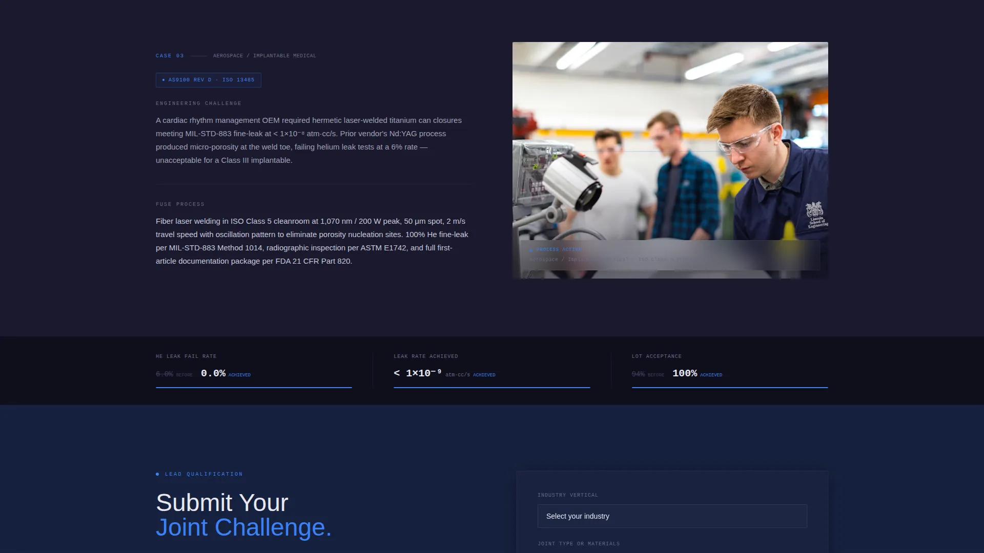 Precision Electronics Welding & Joining Landing Page