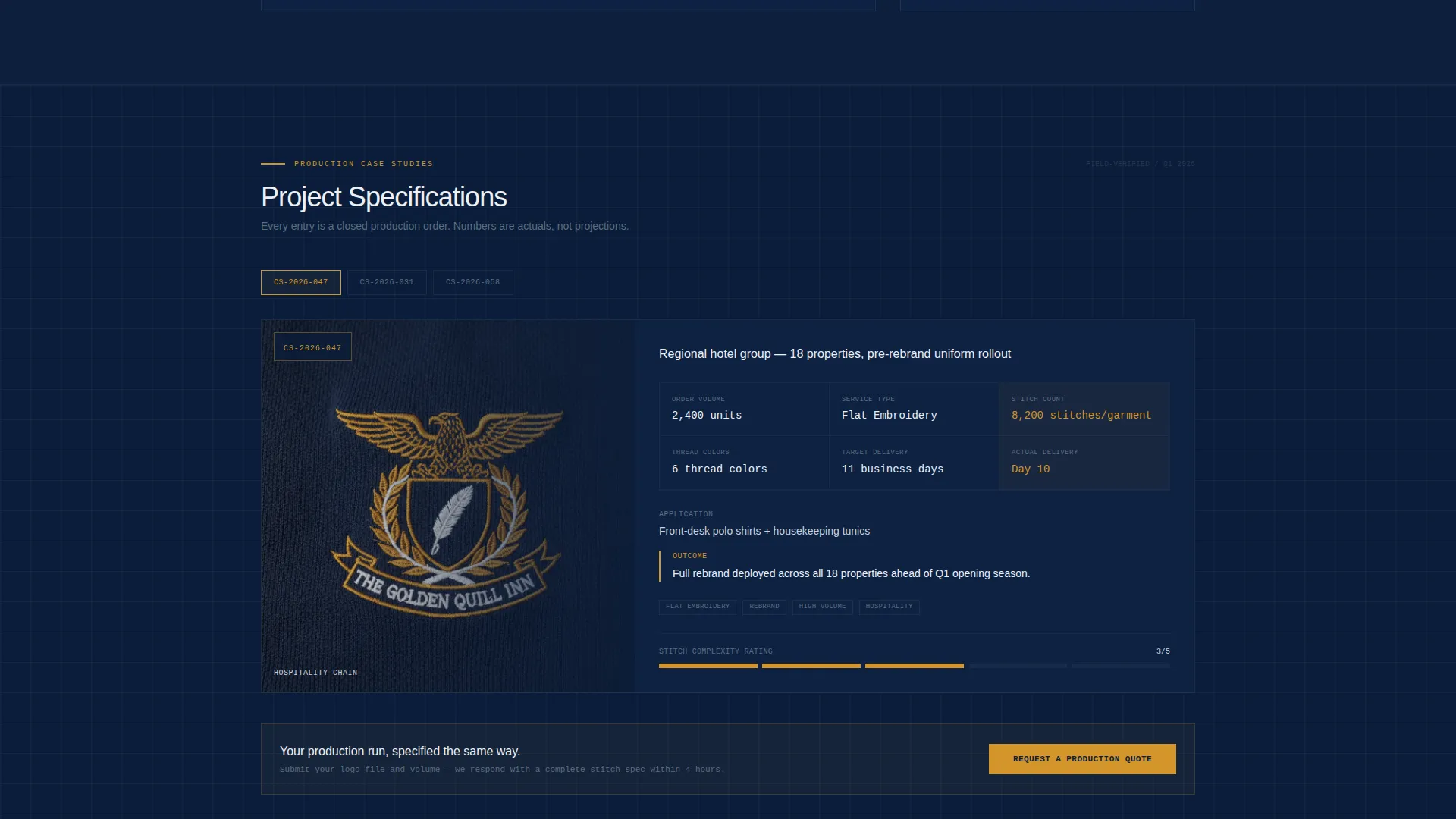 Precision Embroidery B2B Landing Page Template