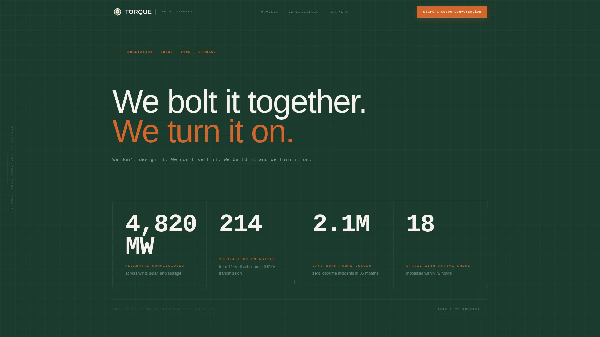 Energy Assembly Landing Page Template for Field Contractors