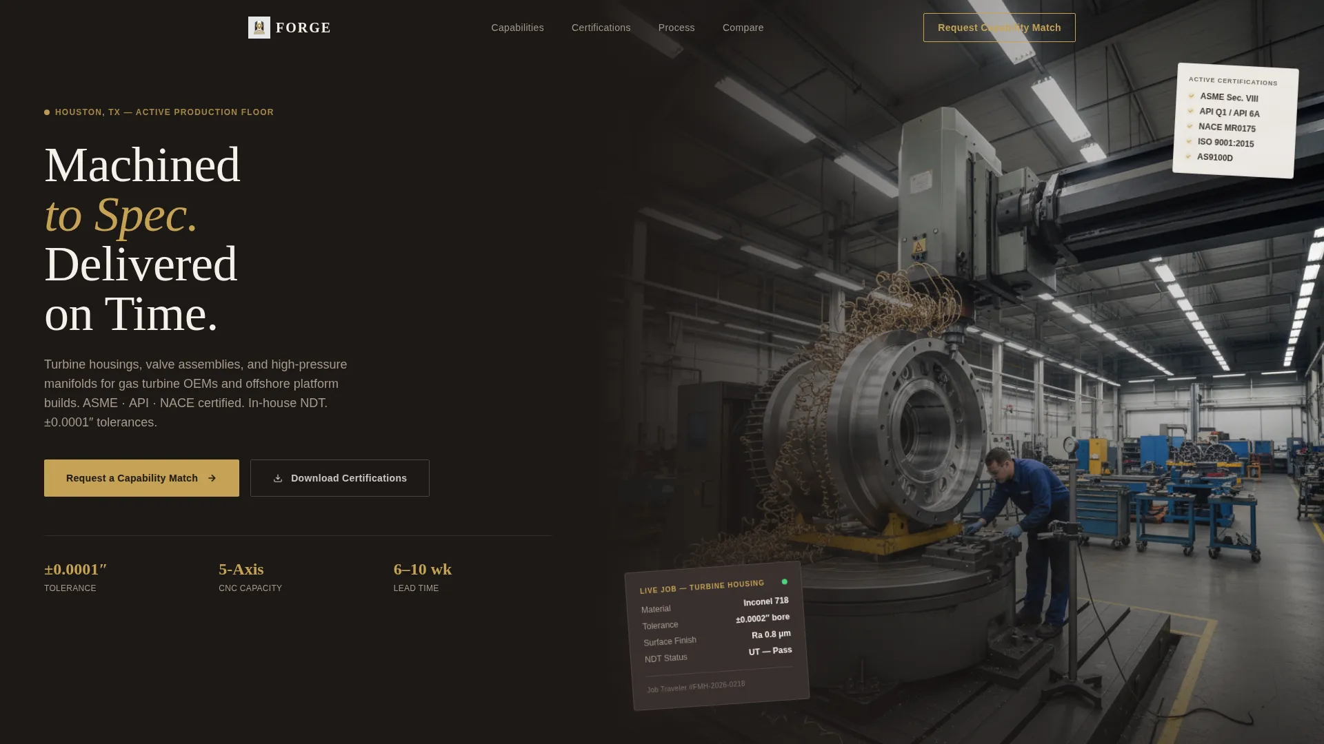 Precision Energy OEM Supplier Landing Page Template