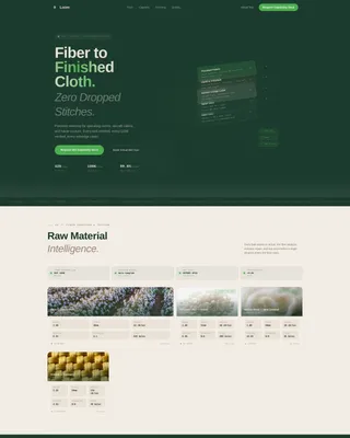 Fabric Mill Dashboard Landing Page Template