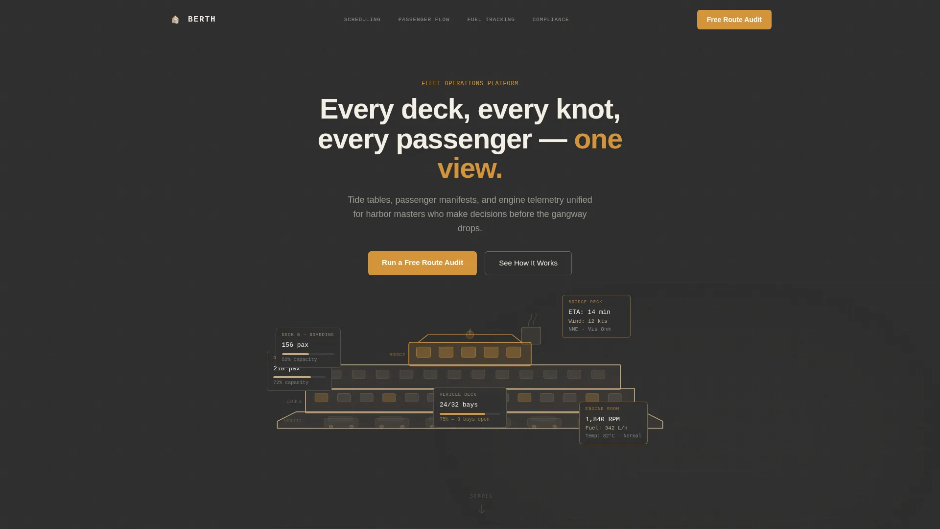 Ferry Operations Platform Landing Page Template