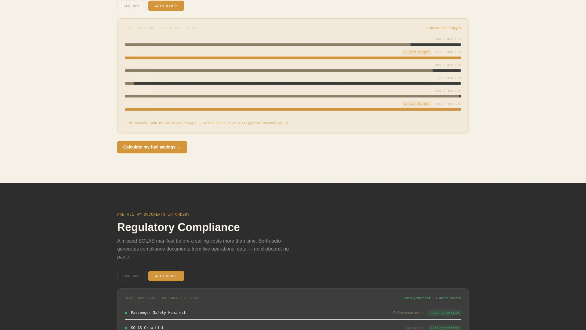 Ferry Operations Platform Landing Page Template