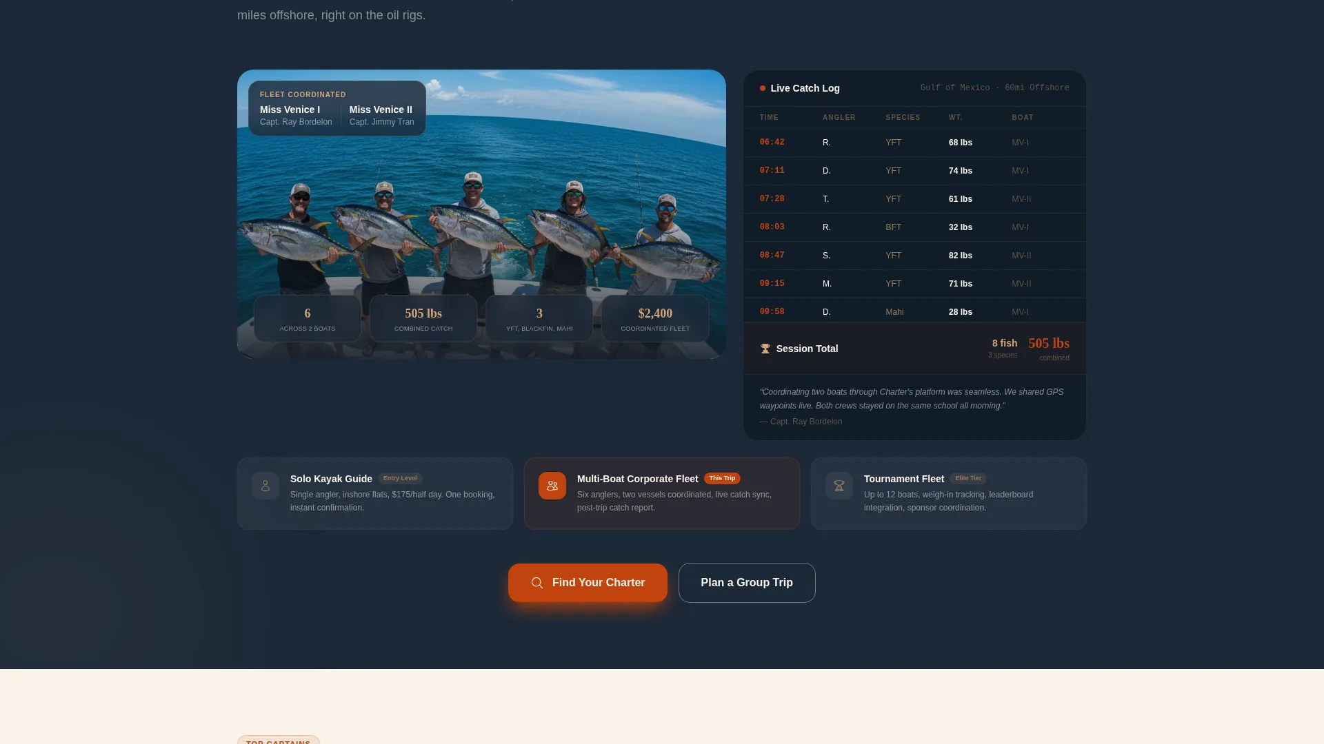 Fishing Charter Booking Website Template